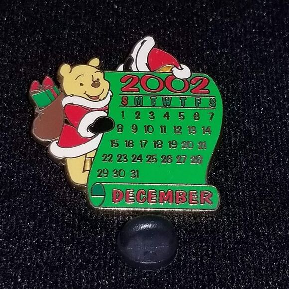 Disney Jewelry - Disney Pin Winnie the Pooh December 2002 Calendar Santa Holiday Xmas VTG 16387